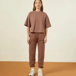 MONROW 90's Classic Sweatshirt Tee DUSTYCOCOA Flash Sale